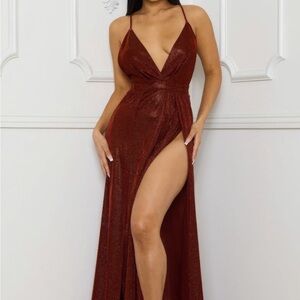 Glitter Sweetheart Surplice Maxi Dress